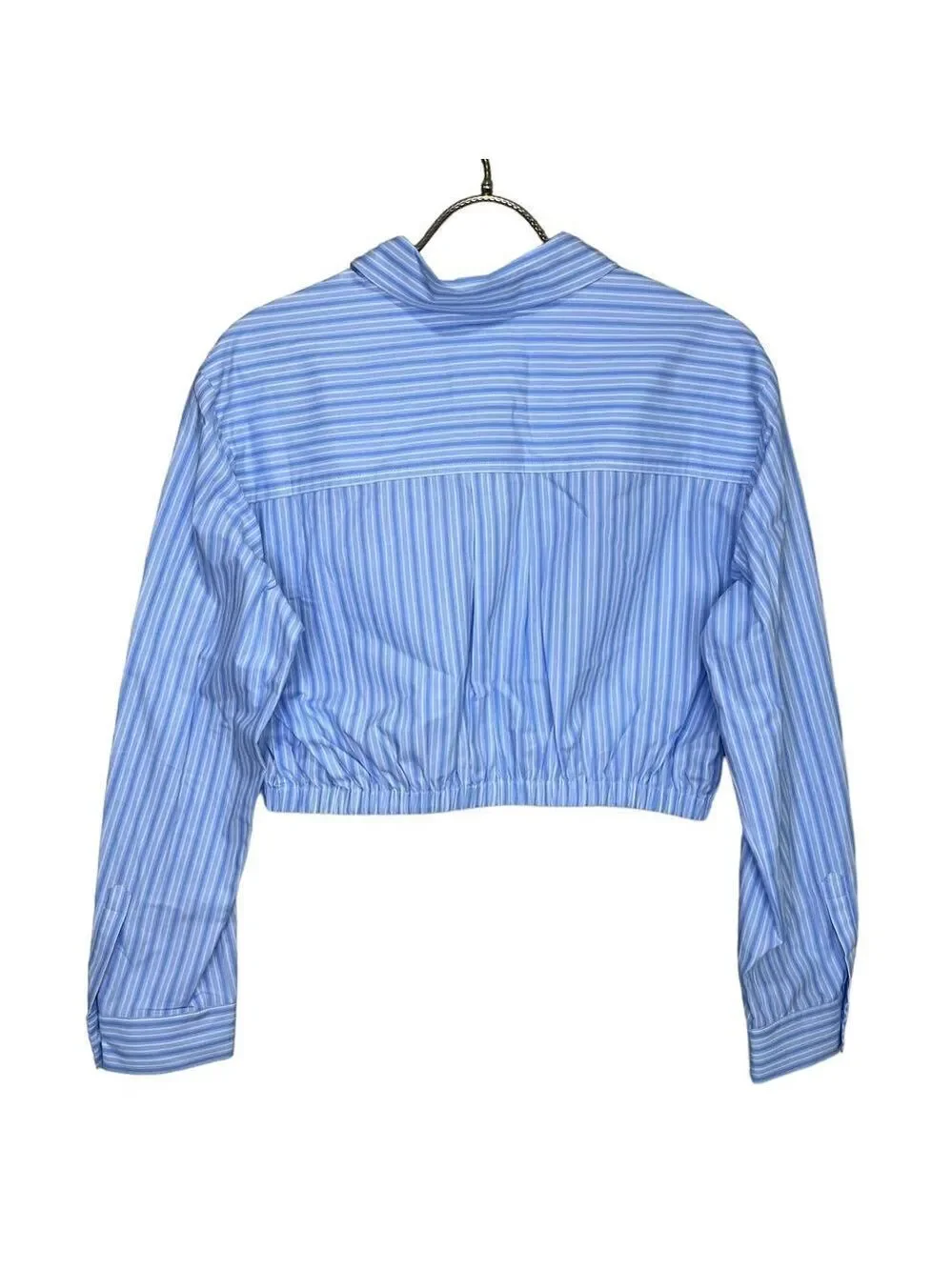 NEW Maeve Anthropologie Two Piece Shirt and Skirt Set Blue White Stripe Size 12